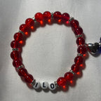 Red and Blue Beaded Bracelet!