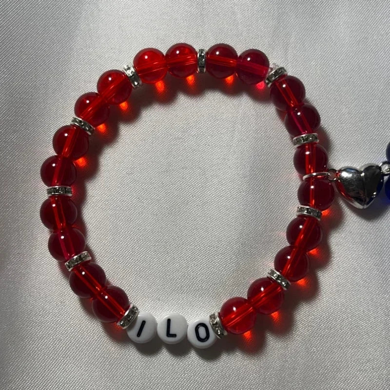 Red and Blue Beaded Bracelet!
