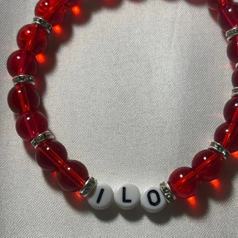 Red and Blue Beaded Bracelet!