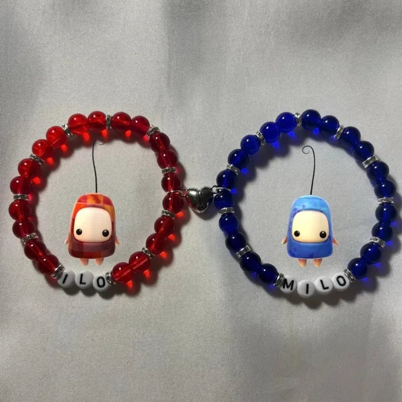 Red and Blue Beaded Bracelet!