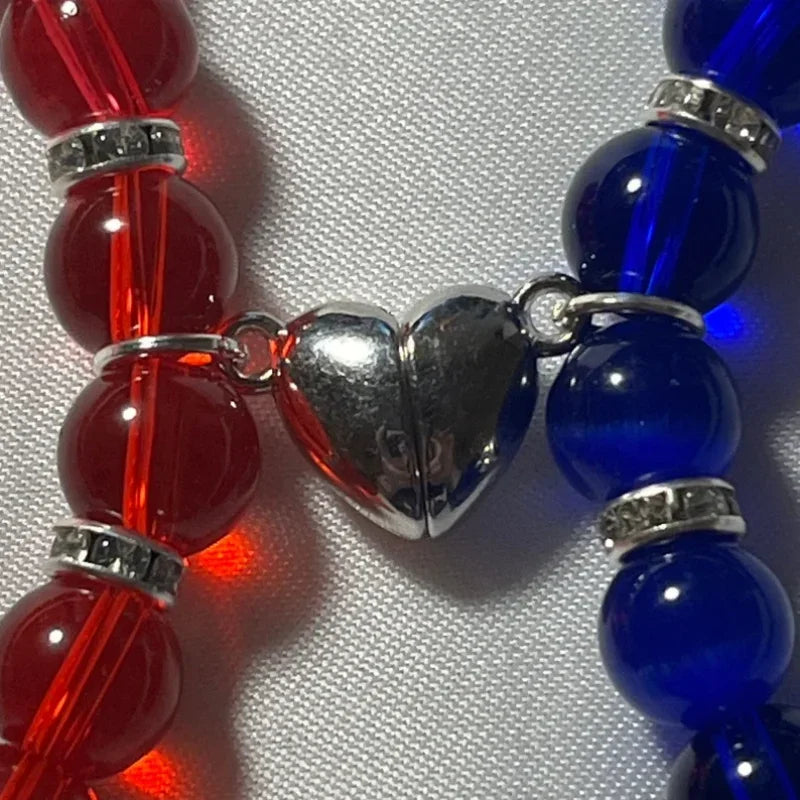 Red and Blue Beaded Bracelet!